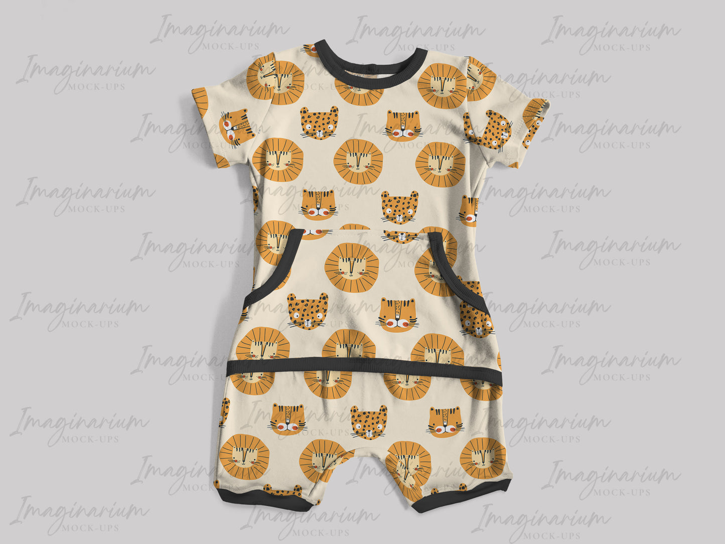 Short Sleeve and Shorts Anytime Romper Mock Up, Realistic Mockup for Photoshop and Procreate