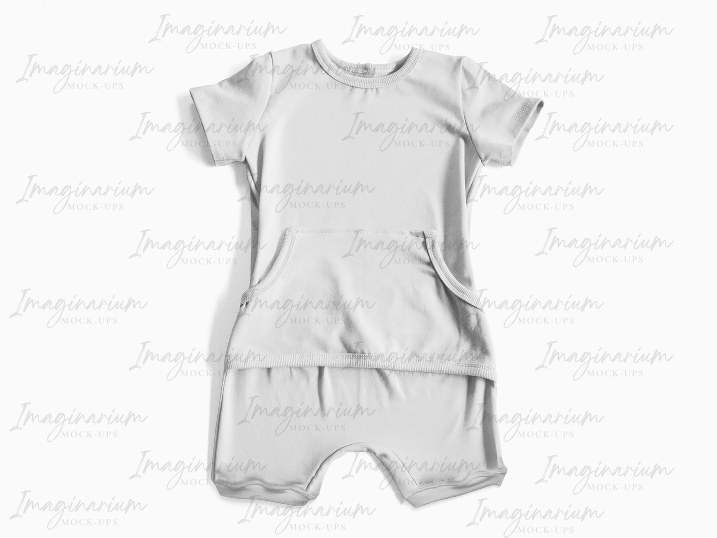 Short Sleeve and Shorts Anytime Romper Mock Up, Realistic Mockup for Photoshop and Procreate