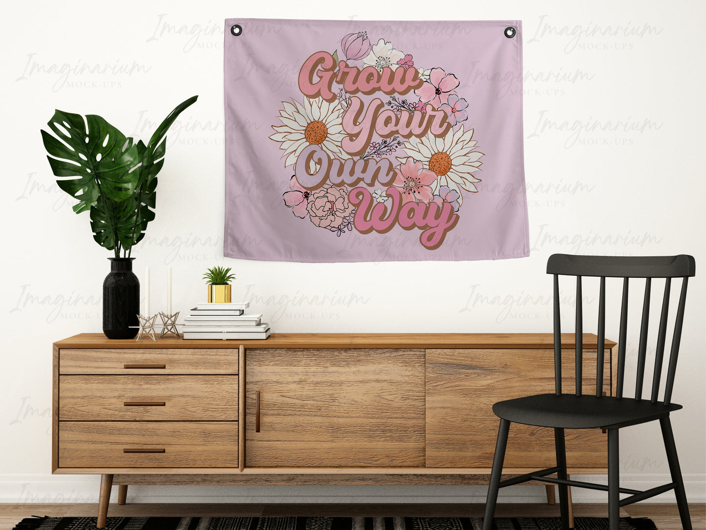 Canvas Banner Mock Up, Realistic Hanging Banner Mockup for Photoshop and Procreate