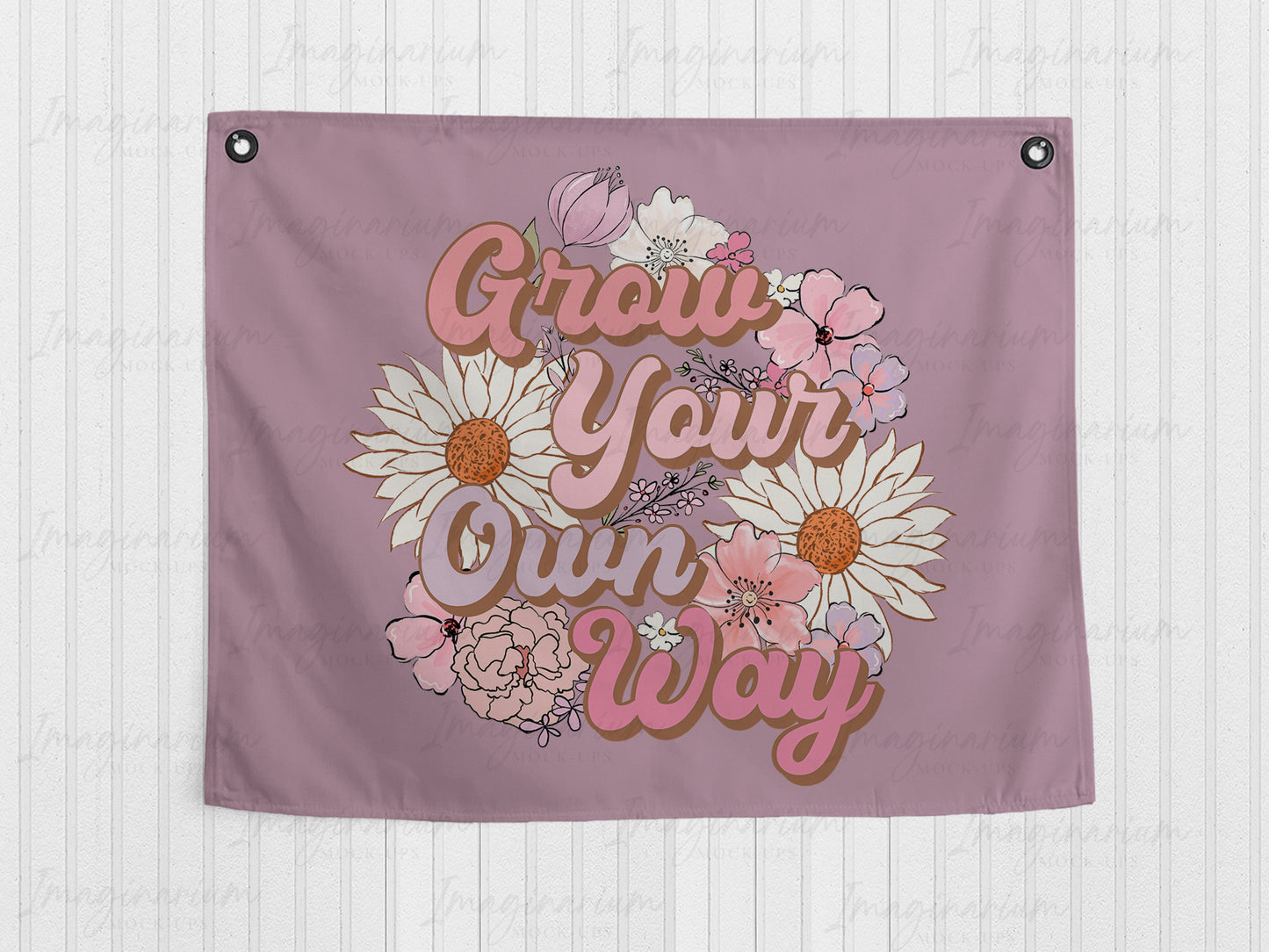 Canvas Banner Mock Up, Realistic Hanging Banner Mockup for Photoshop and Procreate