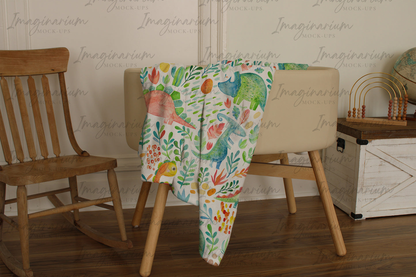Blanket on Bassinet Mockup, Realistic Mockup for Procreate and Photoshop