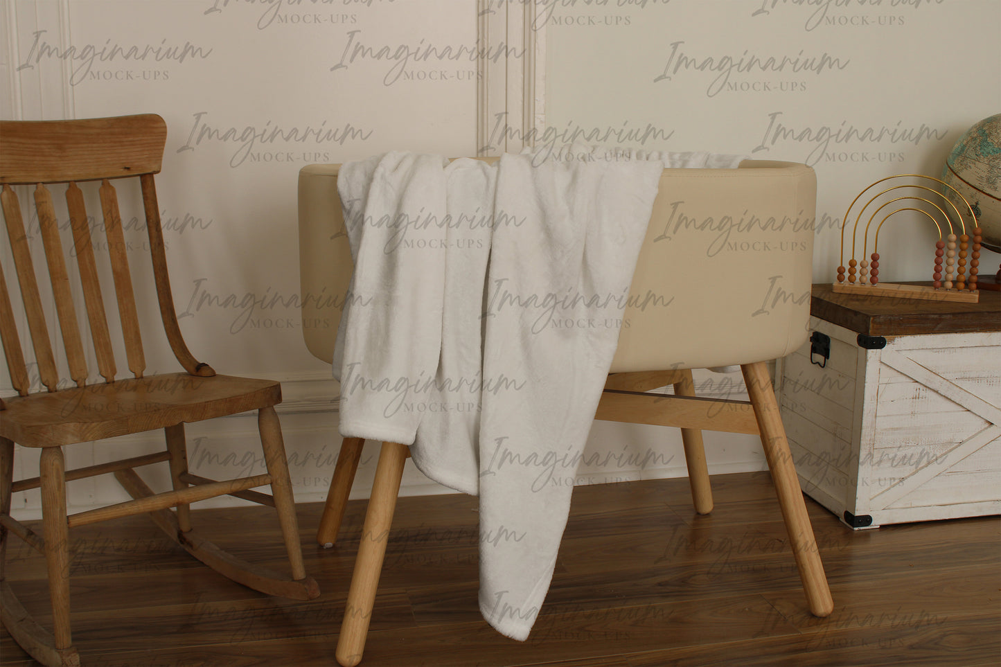 Blanket on Bassinet Mockup, Realistic Mockup for Procreate and Photoshop