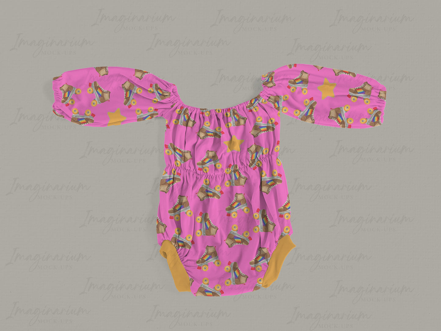 Bellami Romper Gathered Sleeve Mock Up, Realistic Clothing Mockup for Photoshop and Procreate