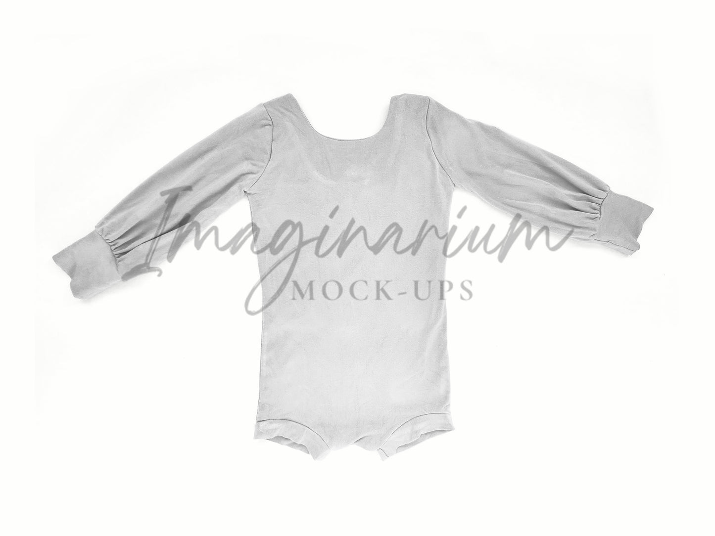 Brielle Long Sleeve Bummie Romper Mock Up, Realistic Clothing Mockup for Photoshop and Procreate