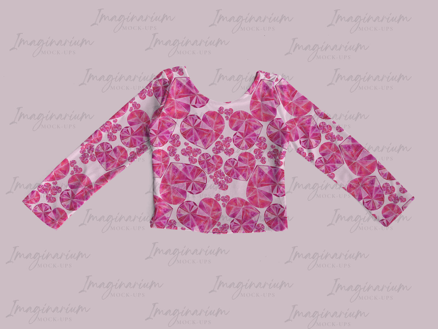 Brielle Modest Crop Top Long Sleeve Mock Up, Realistic Clothing Mockup for Photoshop and Procreate