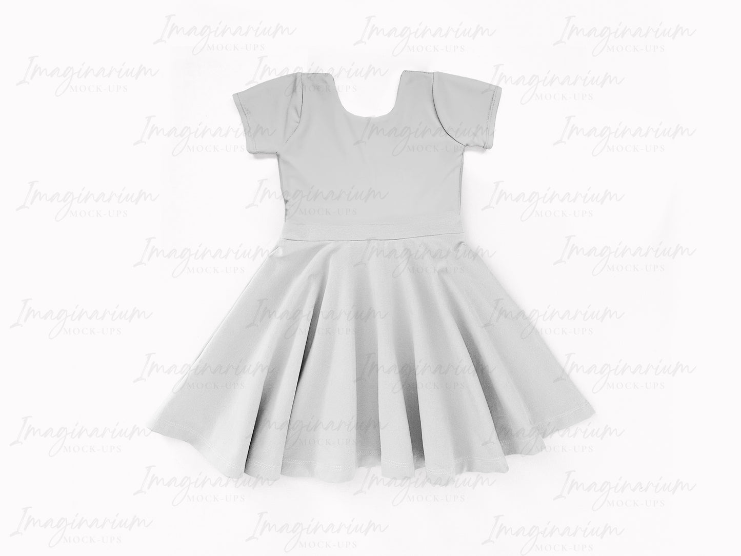 Short Sleeve Circle Skirt Brielle Dress Mock Up, Realistic Clothing Mockup for Photoshop and Procreate