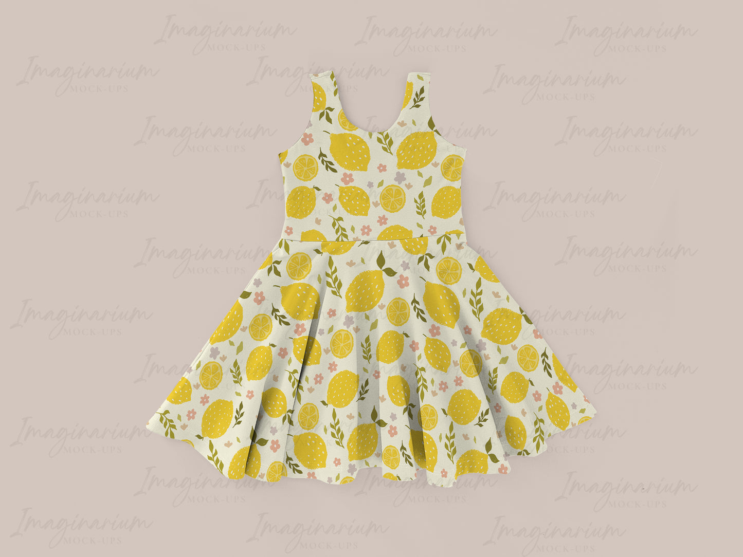 Sleeveless Circle Skirt Brielle Dress Mock Up, Realistic Clothing Mockup for Photoshop and Procreate