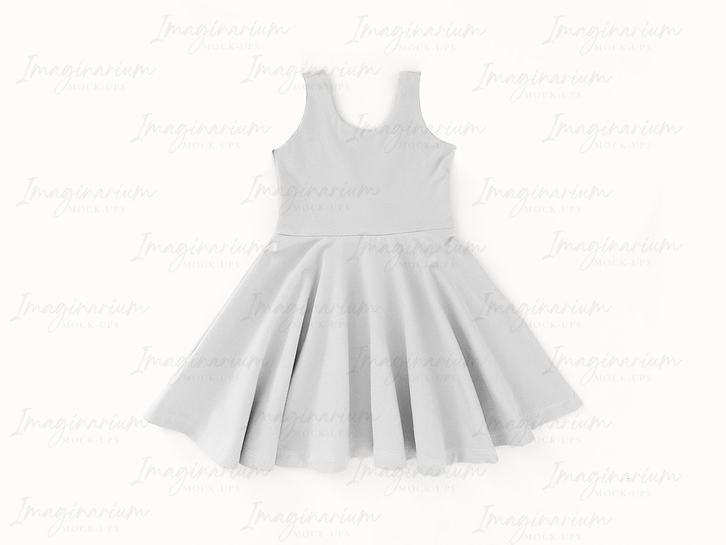 Sleeveless Circle Skirt Brielle Dress Mock Up, Realistic Clothing Mockup for Photoshop and Procreate