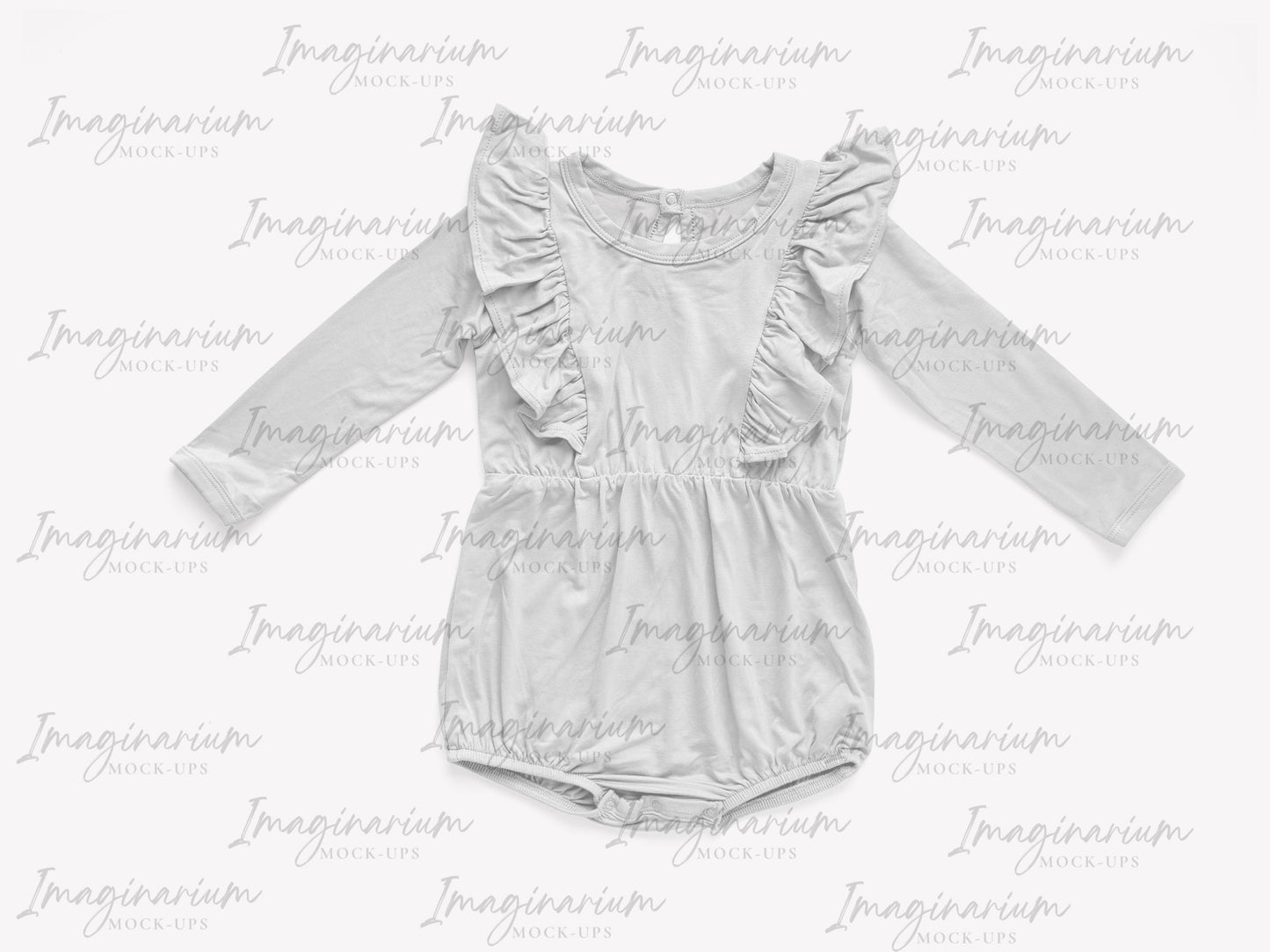Long Sleeve Ruffle Romper Bodysuit Mock Up, Realistic Mockup for Photoshop and Procreate