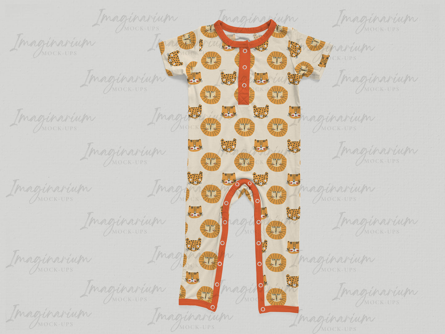 Short Sleeve Snap Sleeper Mock Up, Realistic Baby Pajama Mockup for Photoshop and Procreate
