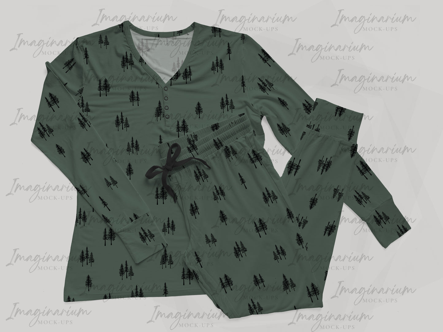 Adult Pajama Lounge Set Mock Up, Realistic Mockup for Photoshop and Procreate