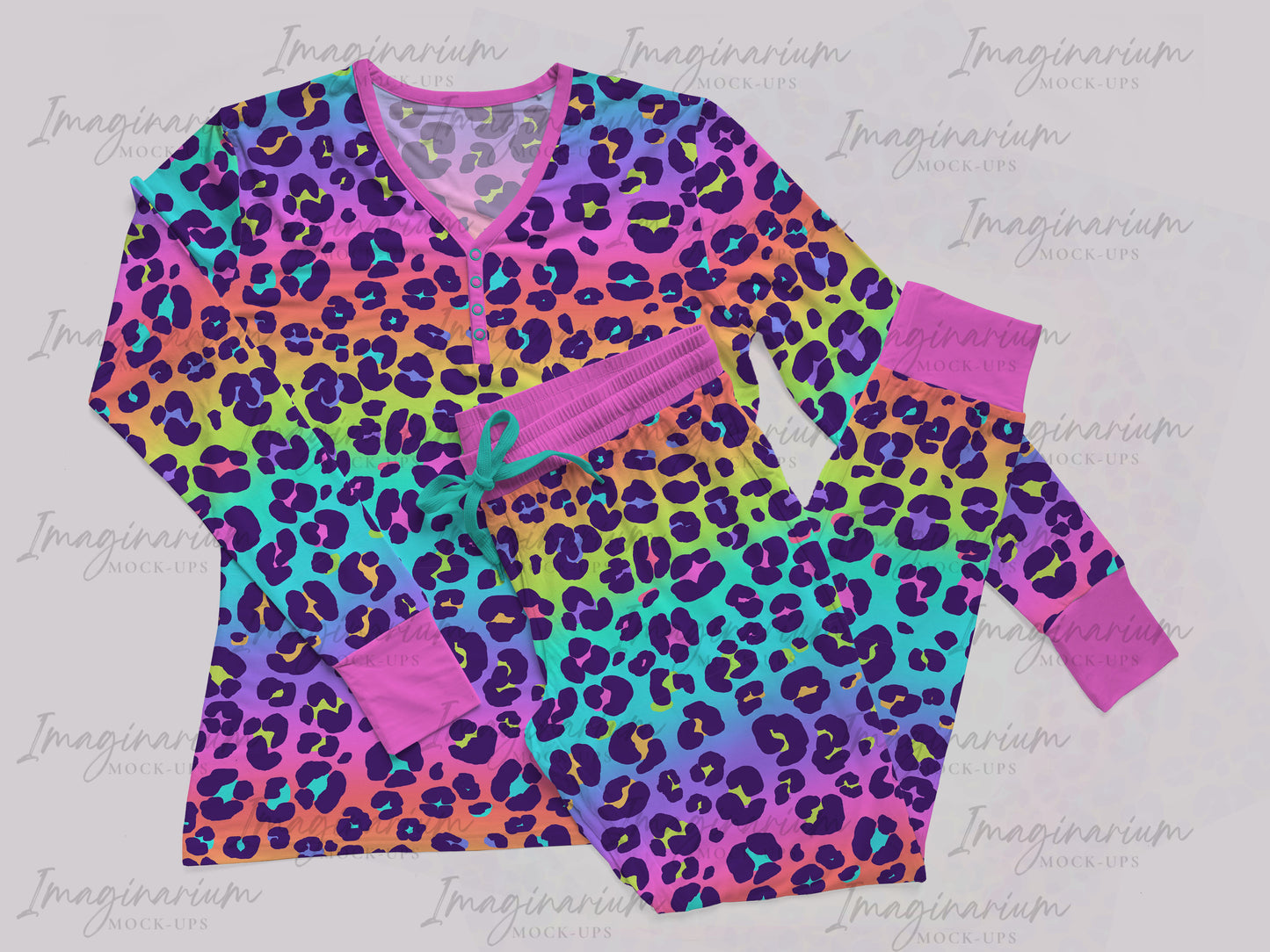Adult Pajama Lounge Set Mock Up, Realistic Mockup for Photoshop and Procreate