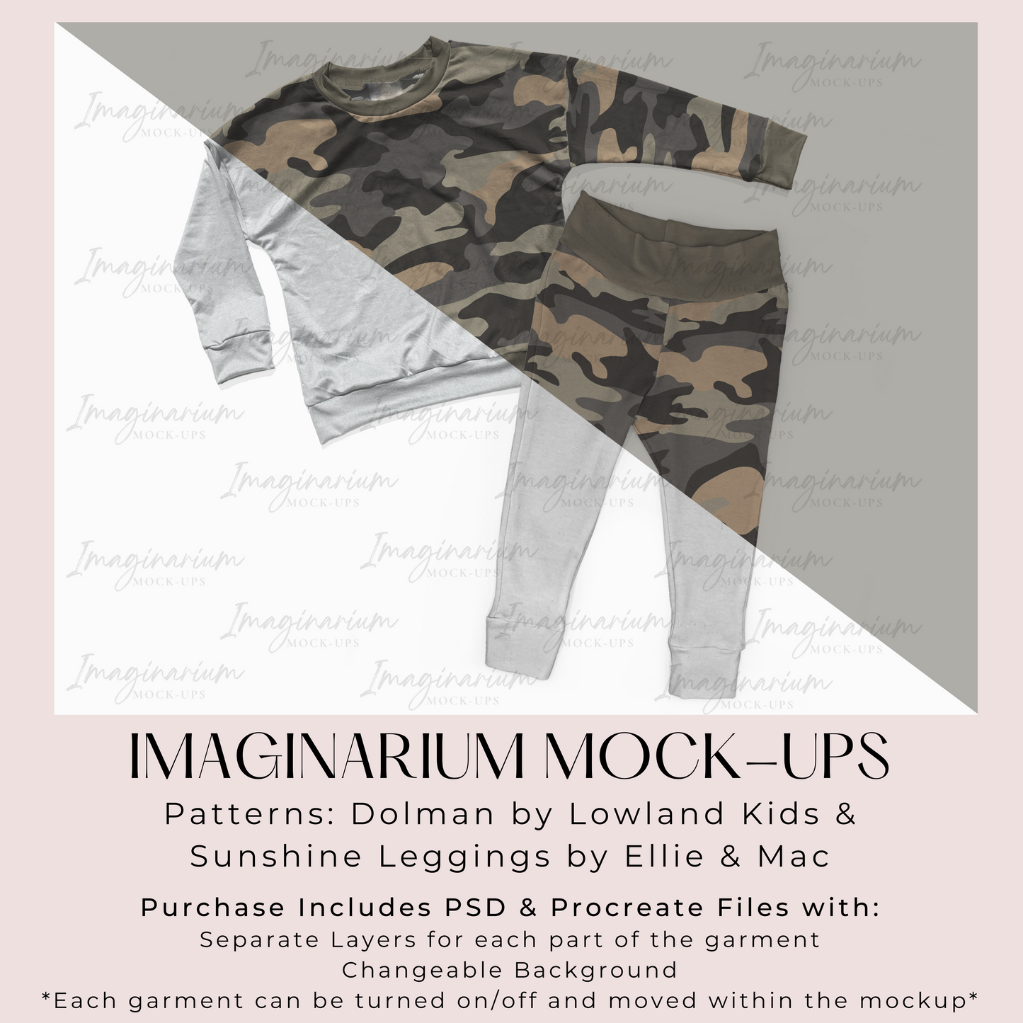 Long Sleeve Dolman and Leggings Pants Mock Up, Realistic Mockup for Photoshop and Procreate