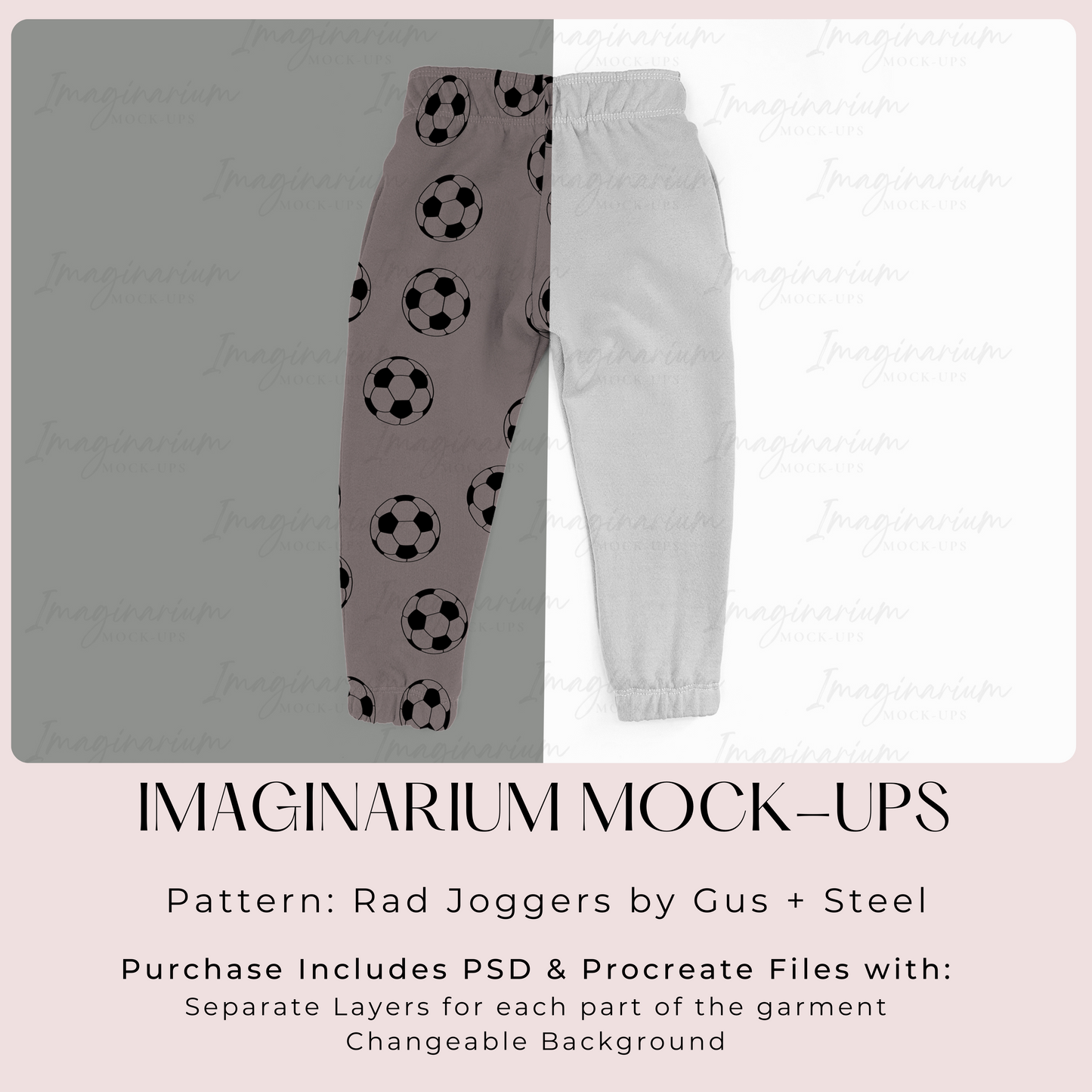 Gus & Steel Rad Joggers Mock Up, Realistic Clothing Mockup for Photoshop and Procreate
