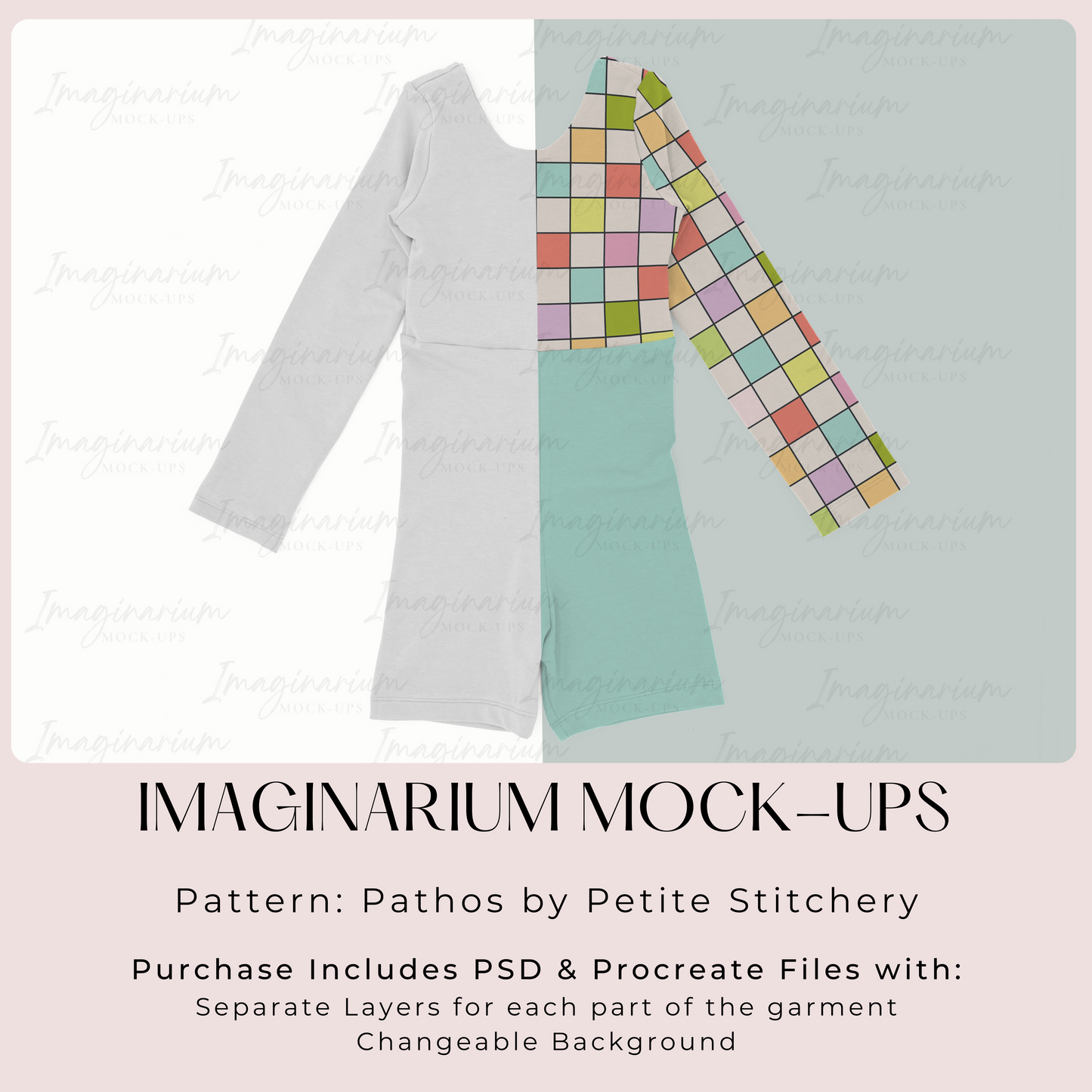 Long Sleeve Pathos Unitard Mock Up, Realistic Clothing Mockup for Photoshop and Procreate