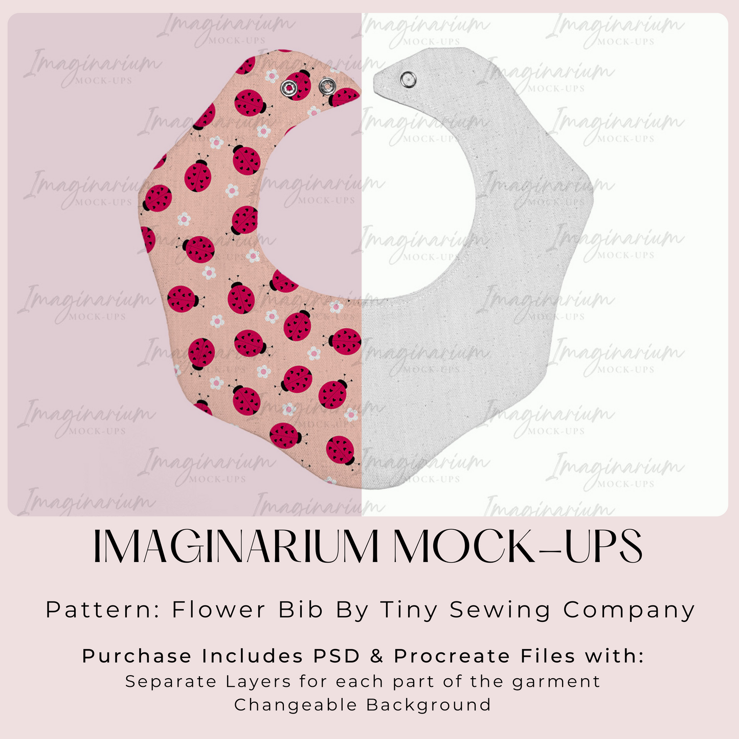 Scalloped Bib Mock Up, Realistic Baby Bib Mockup for Photoshop and Procreate