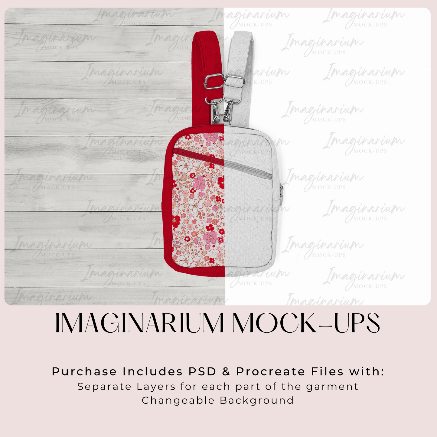 Backpack Purse Mock Up, Realistic Purse Mockup for Photoshop and Procreate