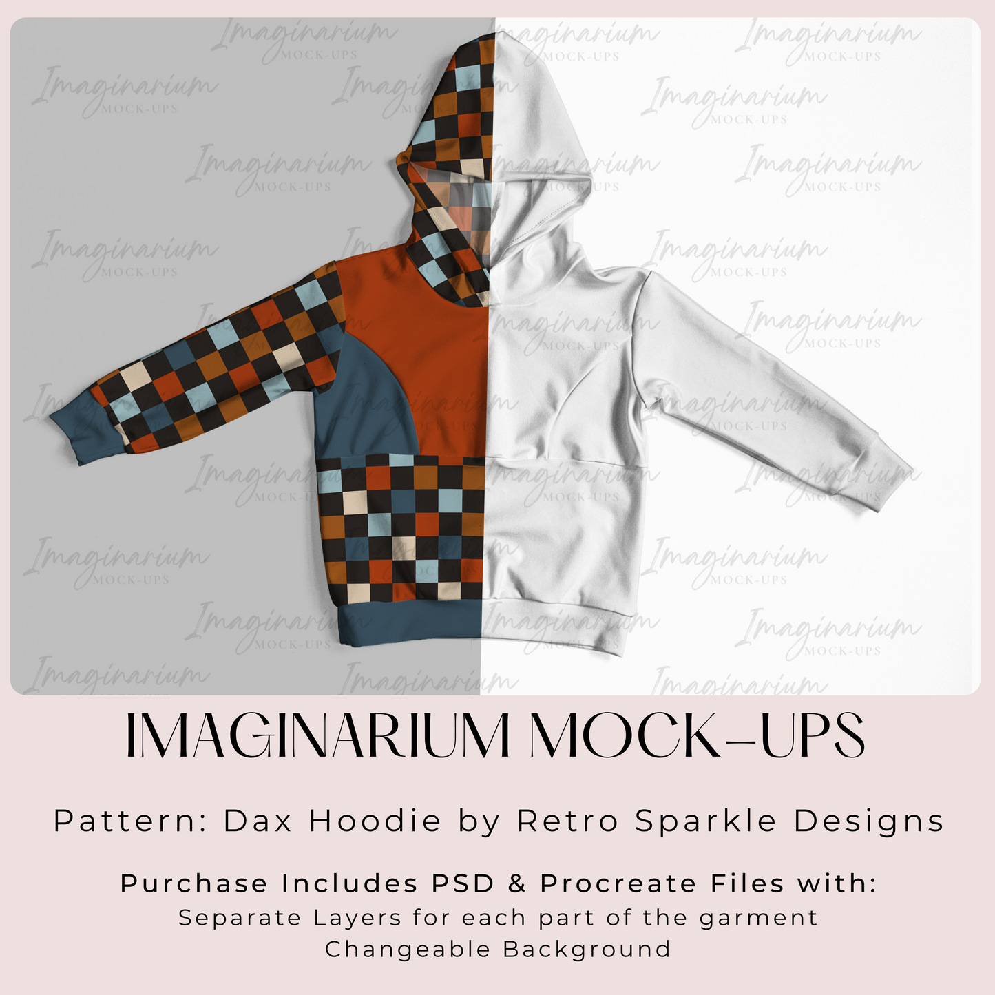 Dax Hoodie Mock Up, Realistic Clothing Mockup for Photoshop and Procreate