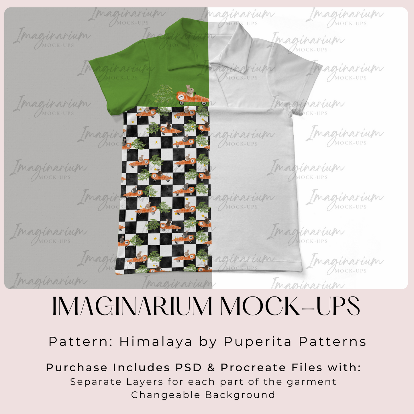 Knit Collar Shirt Mock Up, Realistic Clothing Mockups for Photoshop and Procreate