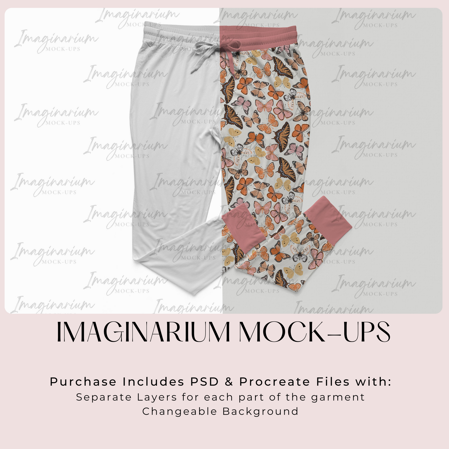 Adult Jogger Pants Mock Up, Realistic Mockup for Photoshop and Procreate