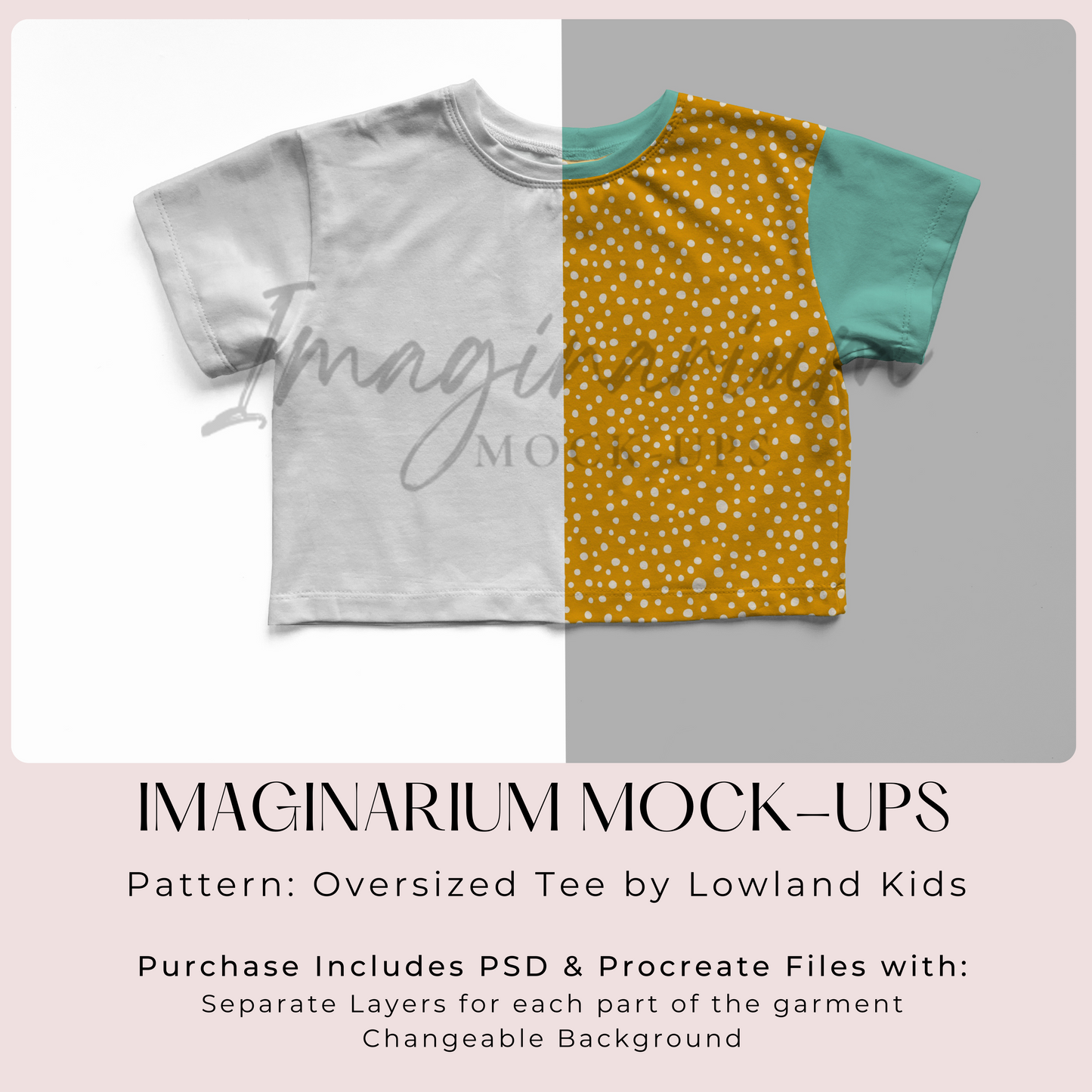 Oversized Tee Mockup, Short Sleeve Shirt Mock Up, Realistic Clothing Mockup for Photoshop and Procreate