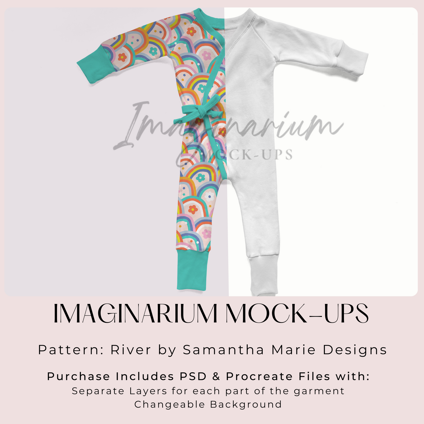 River Side Tie Romper Mock Up, Realistic Clothing Mockup for Photoshop and Procreate