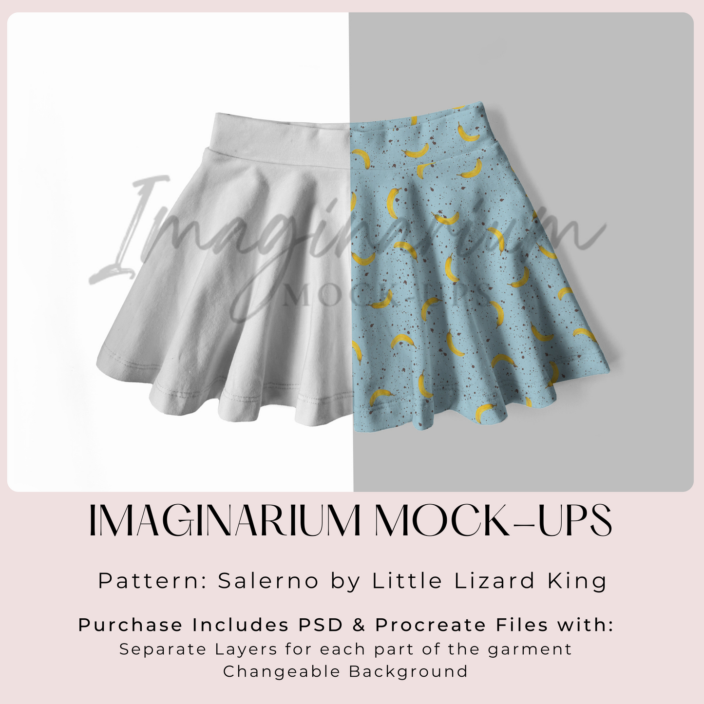 Salerno Skater Skirt, Circle Skirt Mock Up, Realistic Clothing Mockup for Photoshop and Procreate