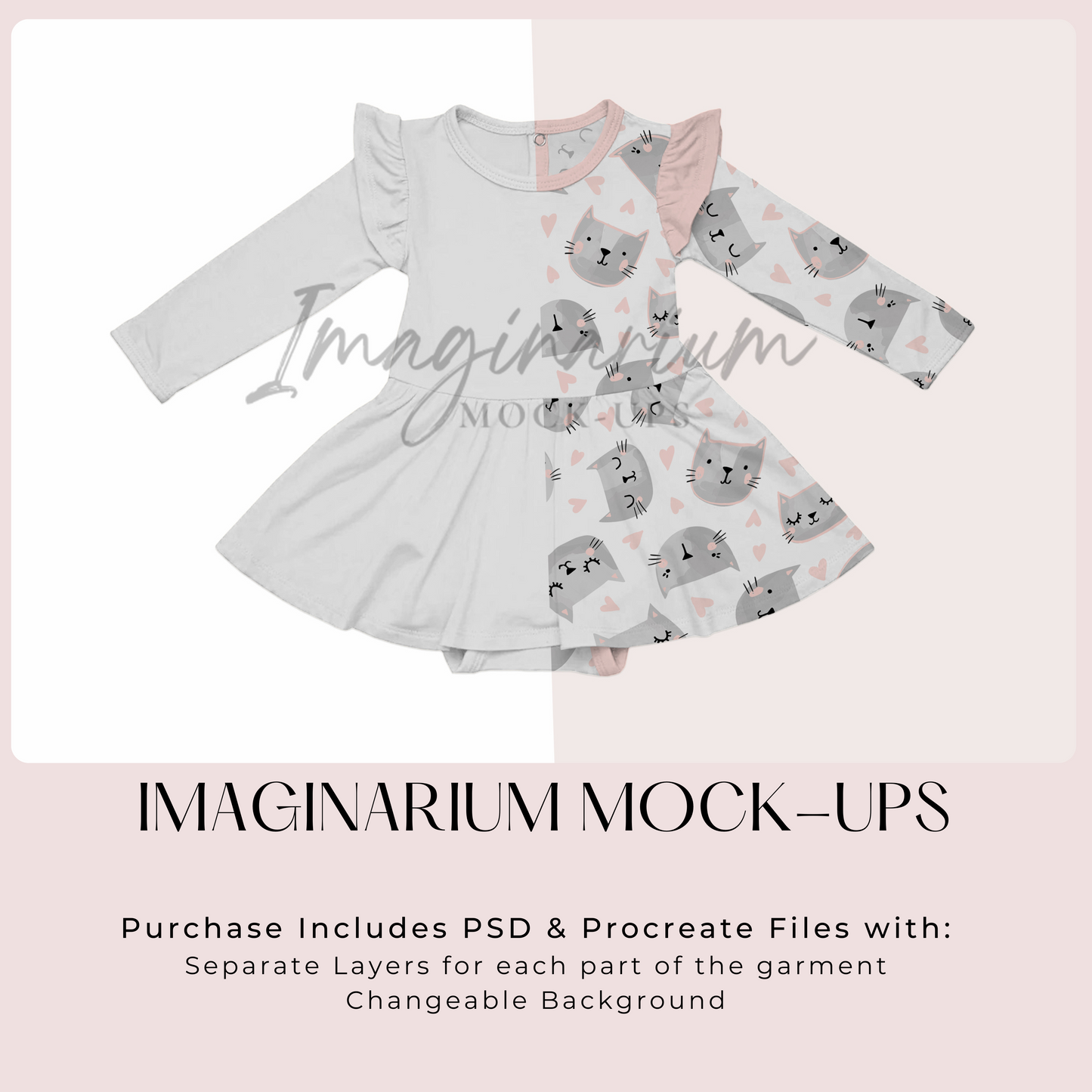 Skirted Bodysuit Mock Up, Realistic Clothing Mockup for Photoshop and Procreate