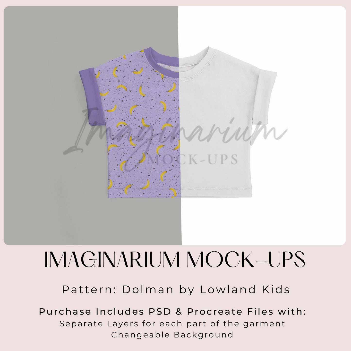 Straight Hem Short Sleeve Dolman Top Mock Up, Realistic Shirt Mockup for Photoshop and Procreate