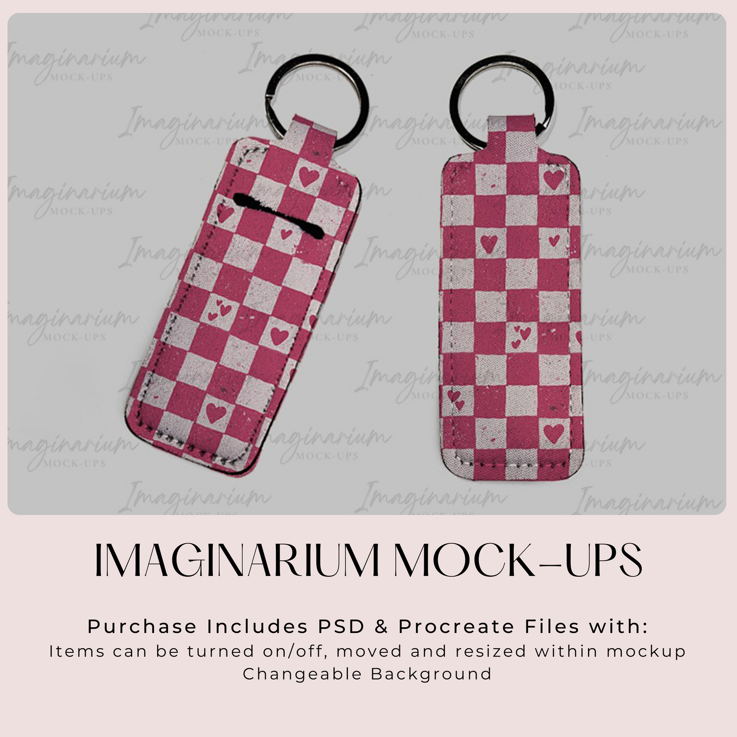 Lipstick or Chapstick Holder Sublimation Keychain Mock Up, Realistic Mockup for Photoshop and Procreate