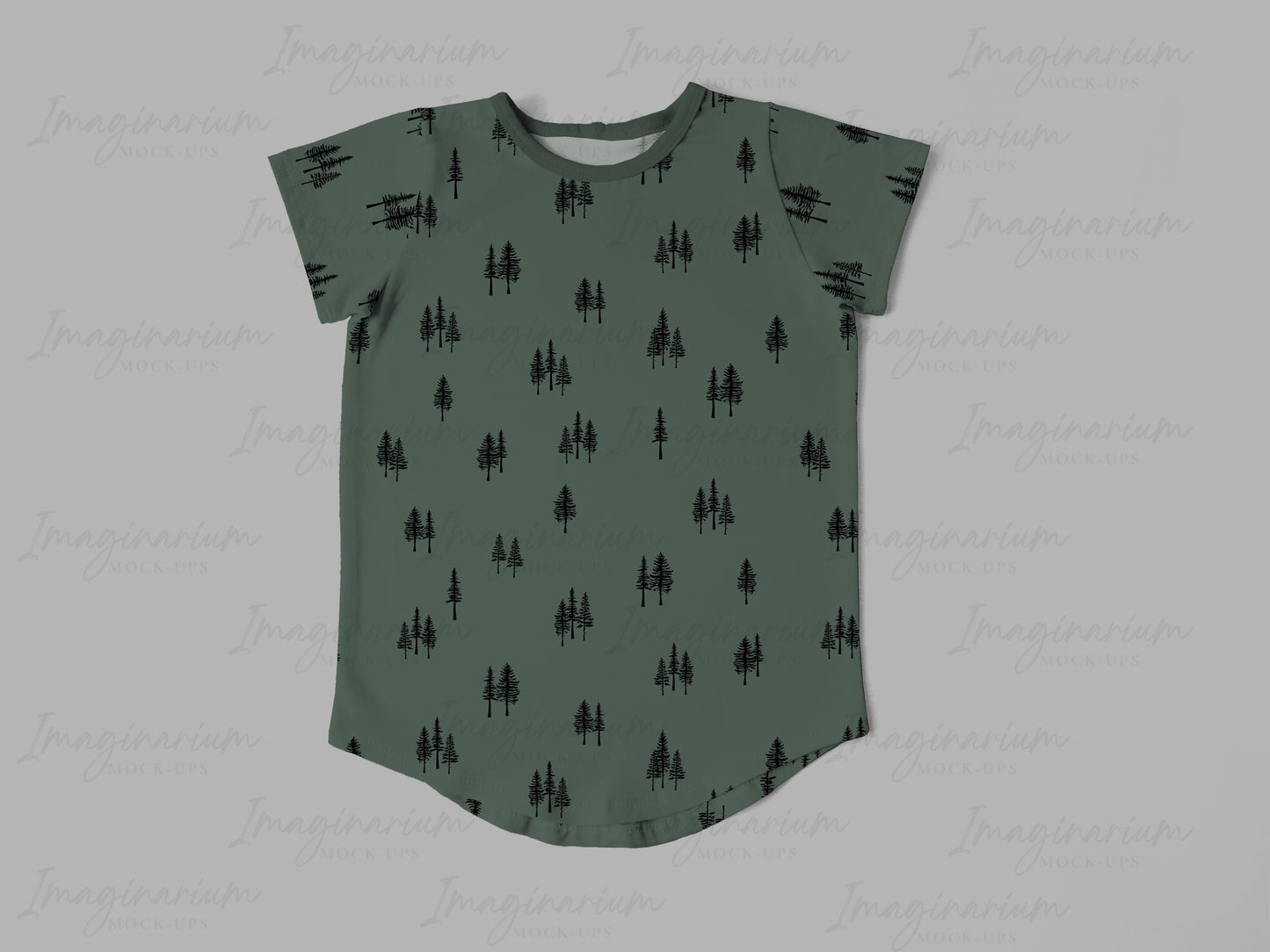 Gus + Steel Short Sleeve Curved Hem Tee Shirt Mockup, Realistic Clothing Mock Up for Photoshop and Procreate