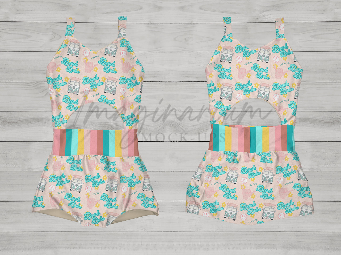Dayla One Piece Optional Front Cutout Swimsuit Mockup , Realistic Swimwear Mock Up for Photoshop and Procreate