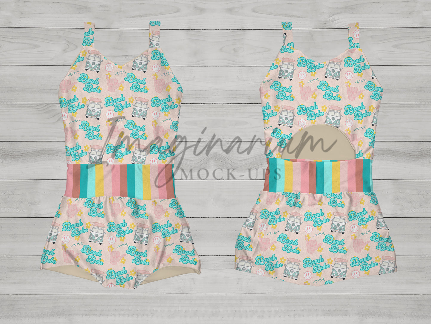 Dayla One Piece Optional Front Cutout Swimsuit Mockup , Realistic Swimwear Mock Up for Photoshop and Procreate