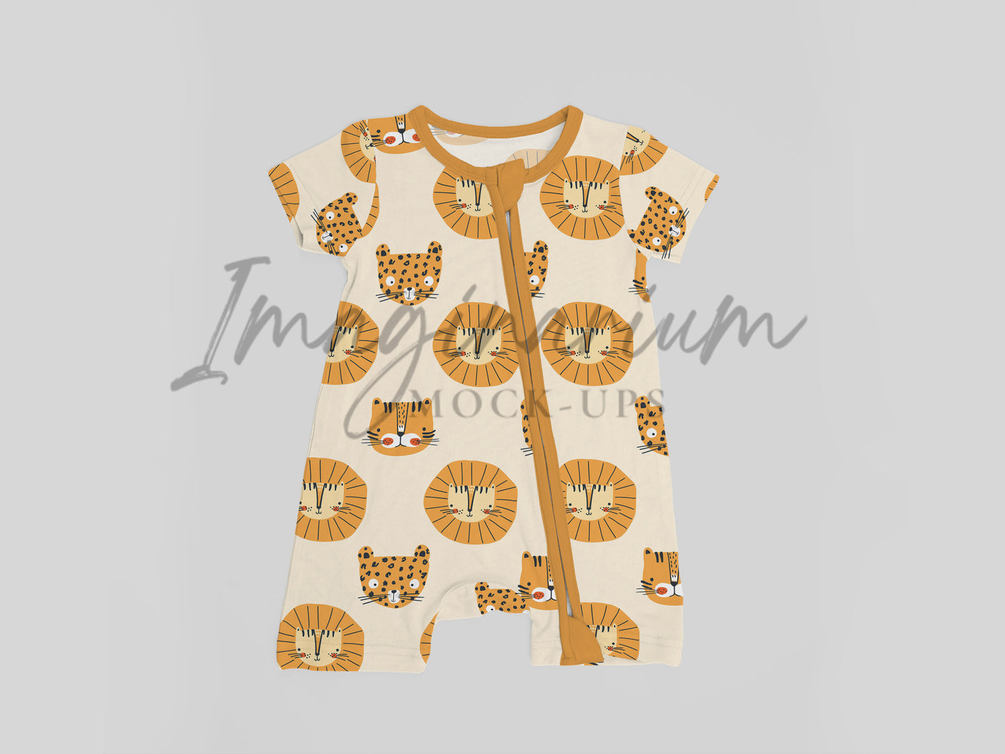 Diagonal Zipper Shorts Sleeper Mock Up, Zippered Shorts Romper, Realistic Pajama Mockup for Photoshop and Procreate