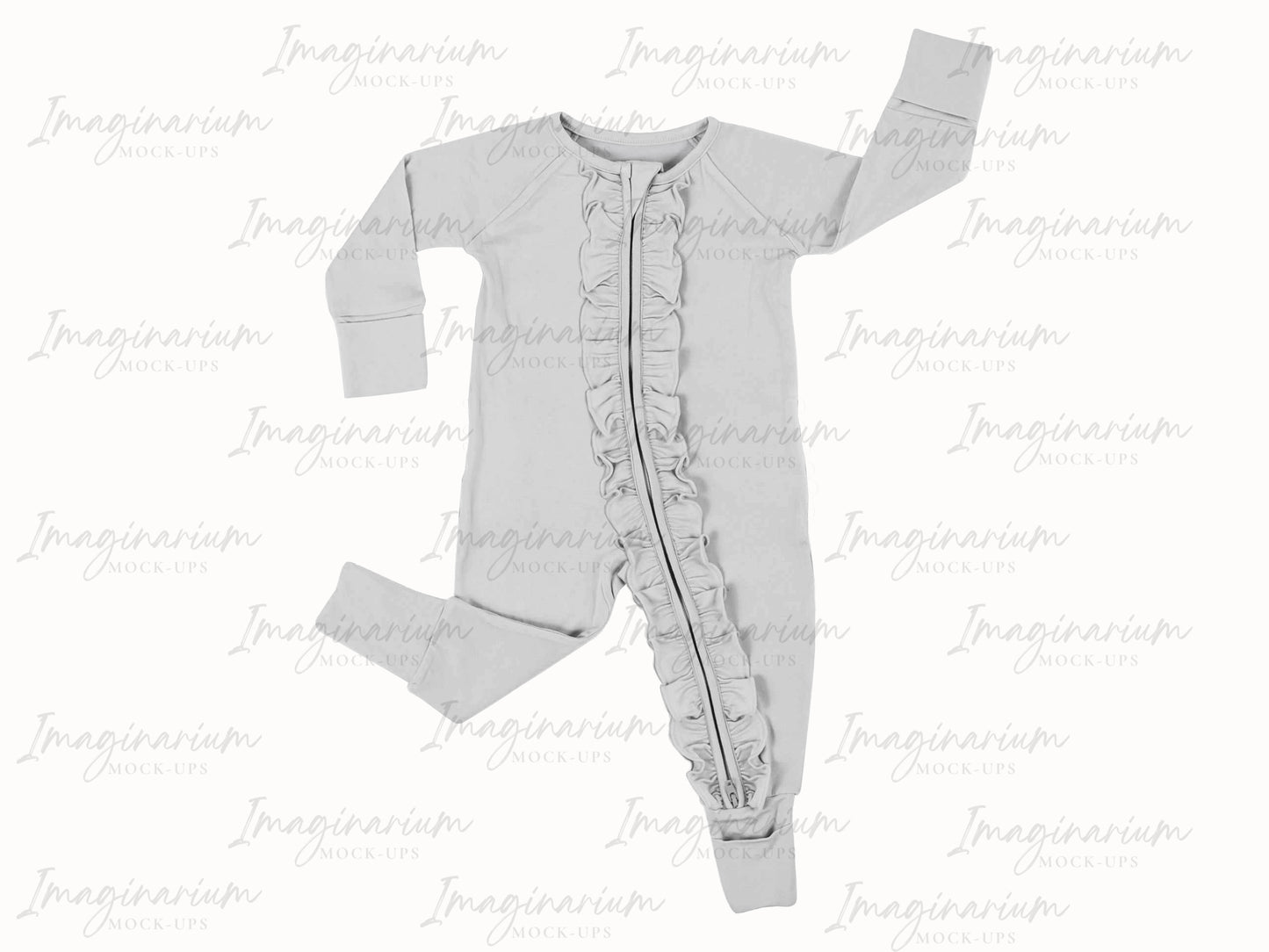 Double Ruffle Zipper Pajama Sleeper Mock Up, Realistic Mockup for Photoshop and Procreate