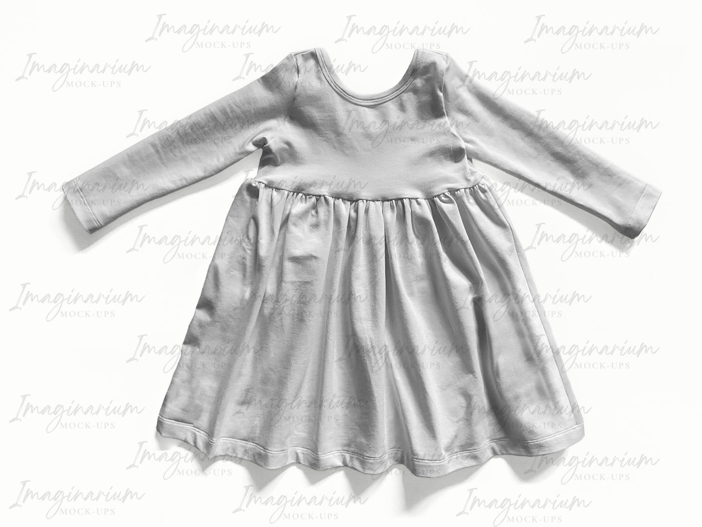 Long Sleeve Ellie Dress Mock Up, Realistic Clothing Mockup for Photoshop and Procreate