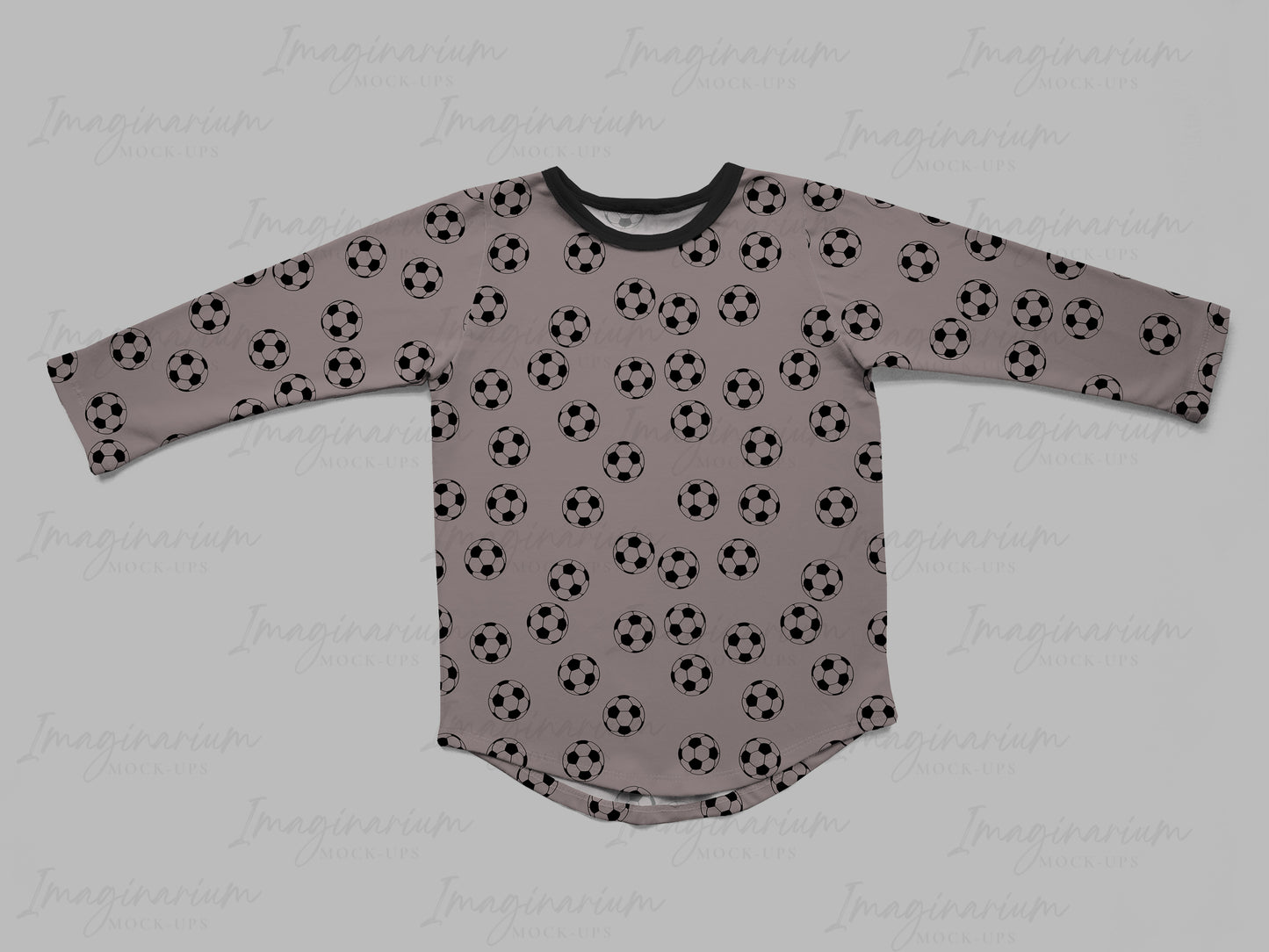 Gus + Steel Long Sleeve Curved Hem Tee Shirt Mockup, Realistic Clothing Mock Up for Photoshop and Procreate