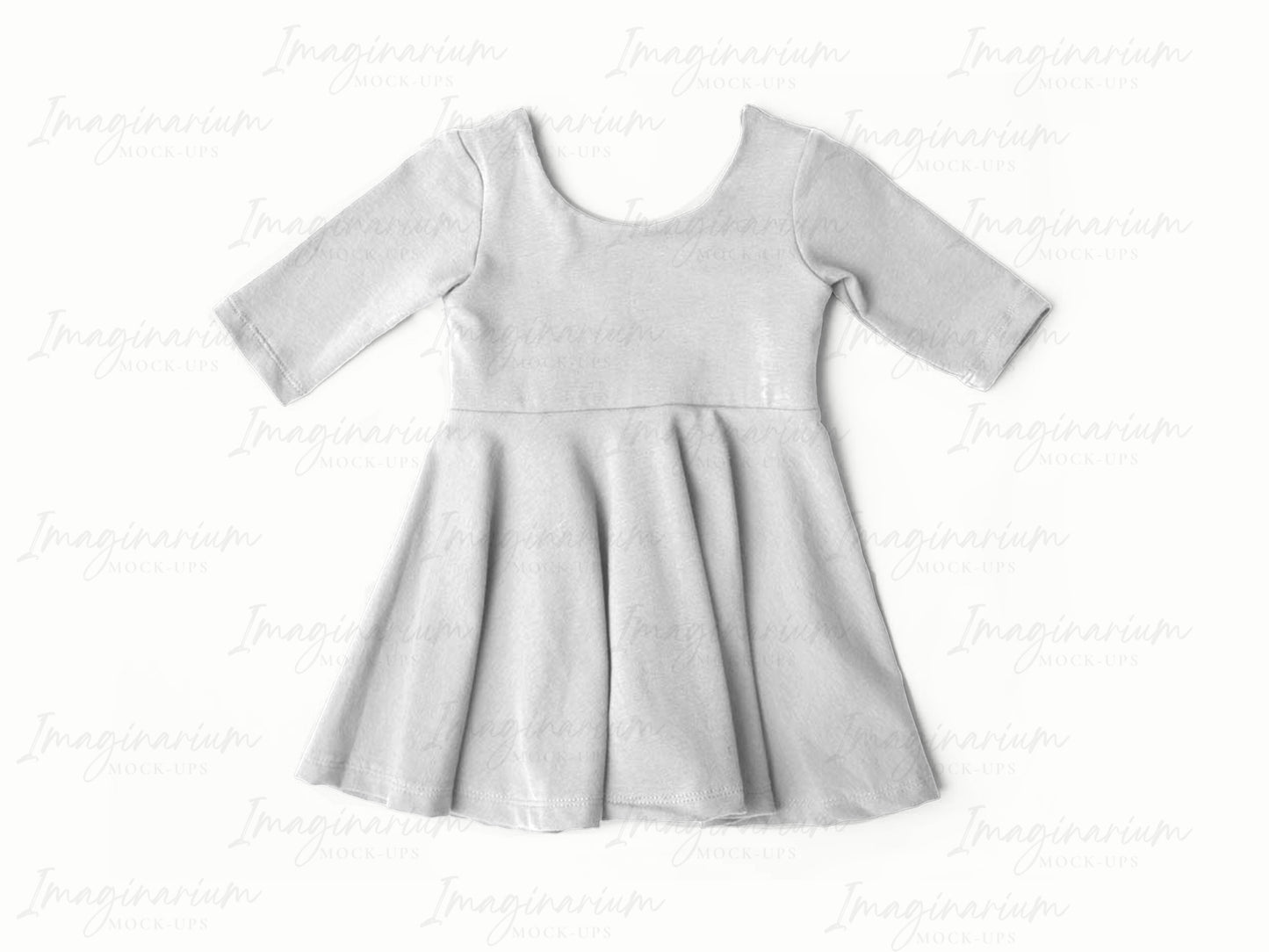 Gus & Steel Three Quarter Sleeve Twirl Dress Mock Up, Realistic Clothing Mockup for Photoshop and Procreate
