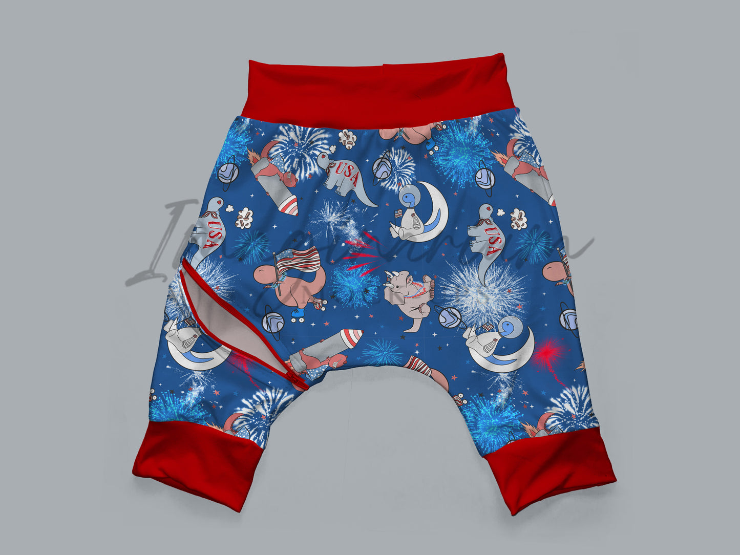 Harem Shorts with Zippered Pocket, Realistic Clothing Mock Up for Photoshop and Procreate