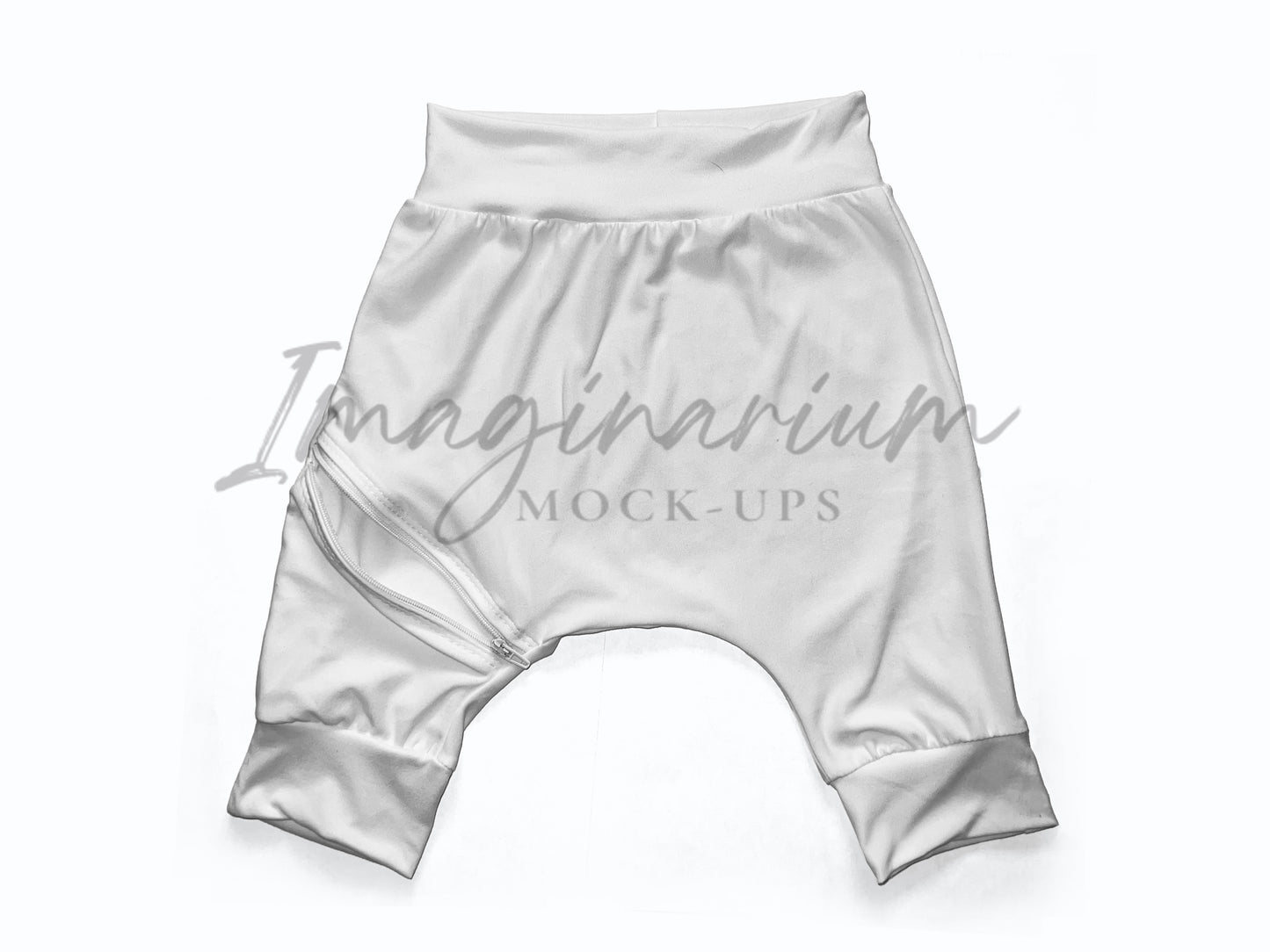 Harem Shorts with Zippered Pocket, Realistic Clothing Mock Up for Photoshop and Procreate