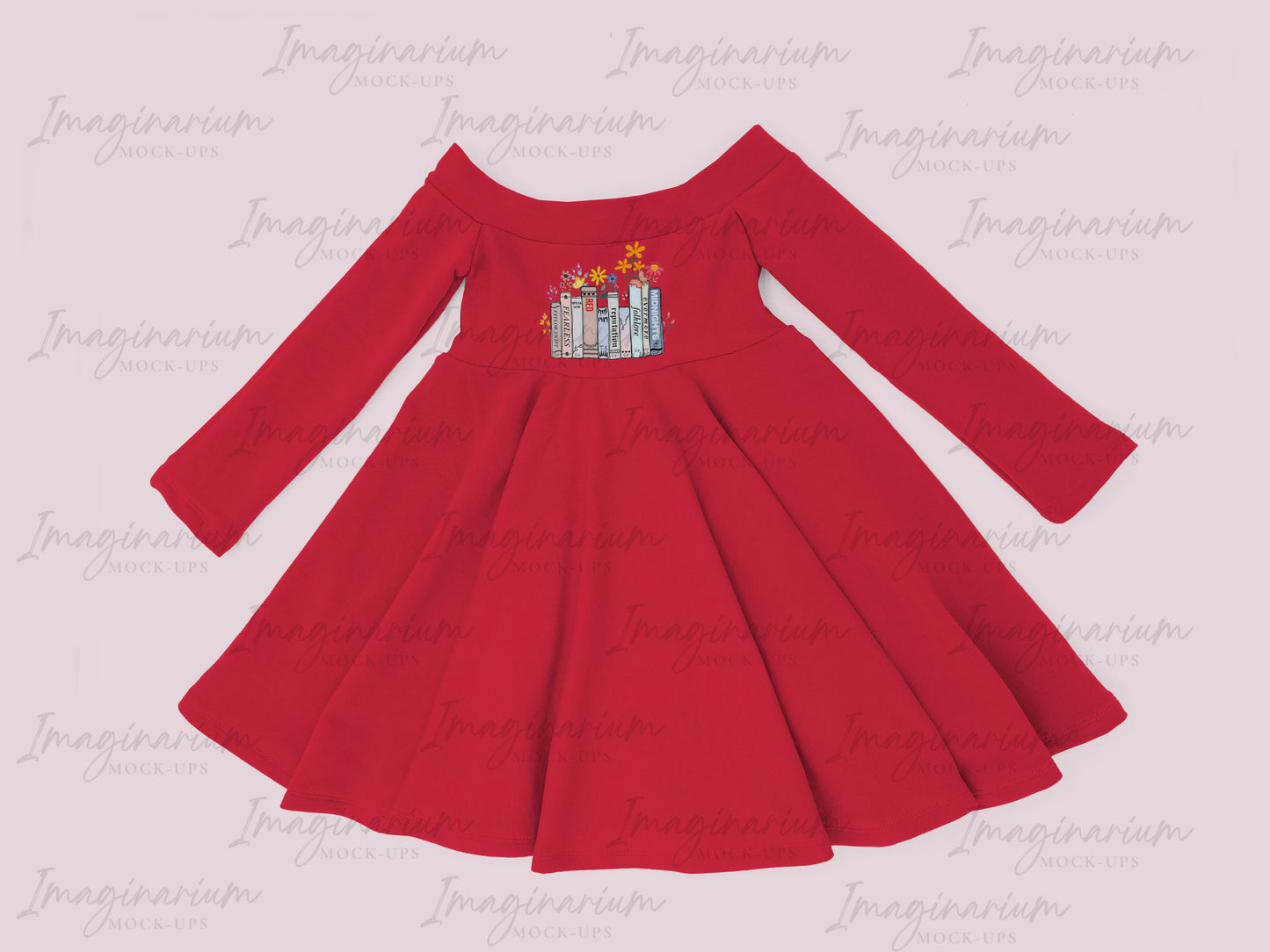 BUNDLE Hibiscus Dress Mock Up, Off Shoulder Dress, Realistic Clothing Mockups for Photoshop and Procreate