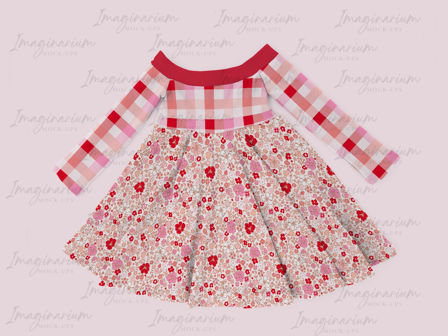BUNDLE Hibiscus Dress Mock Up, Off Shoulder Dress, Realistic Clothing Mockups for Photoshop and Procreate