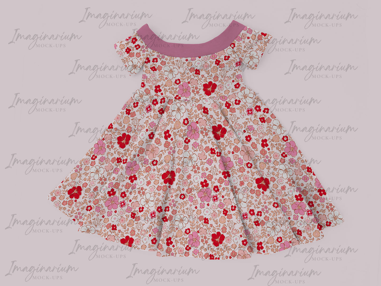 BUNDLE Hibiscus Dress Mock Up, Off Shoulder Dress, Realistic Clothing Mockups for Photoshop and Procreate