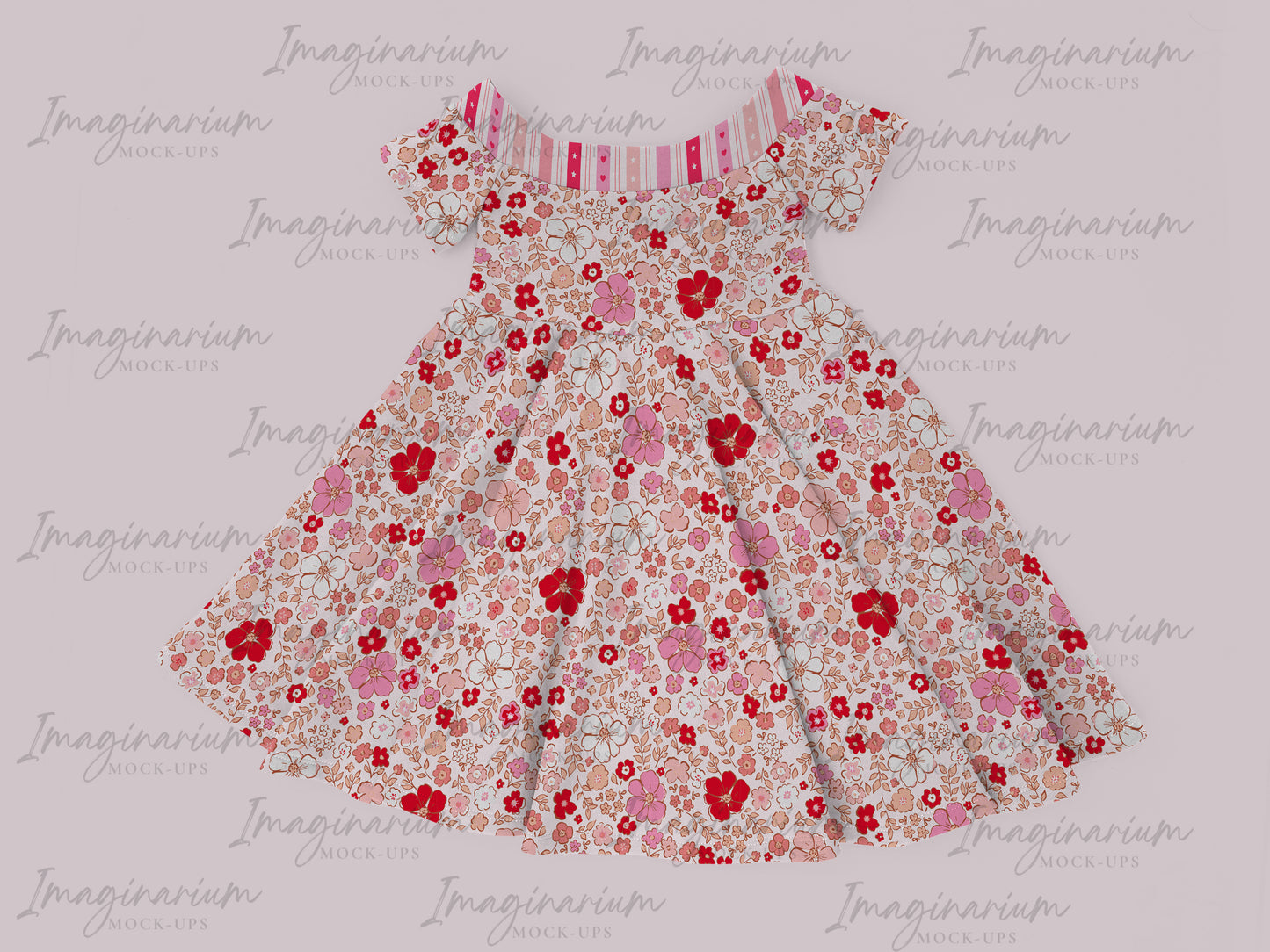 BUNDLE Hibiscus Dress Mock Up, Off Shoulder Dress, Realistic Clothing Mockups for Photoshop and Procreate