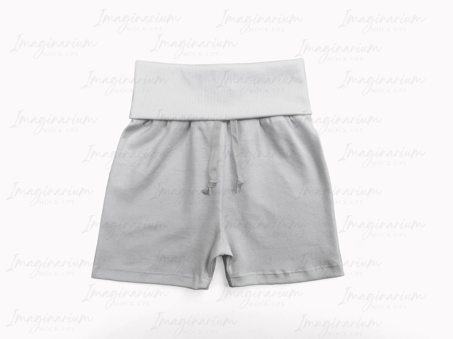 Lowland Lounge Sweats Shorts Mockup, Folded Fabric Waist Shorts Mock Up, Realistic Clothing Mock-up for Photoshop and Procreate