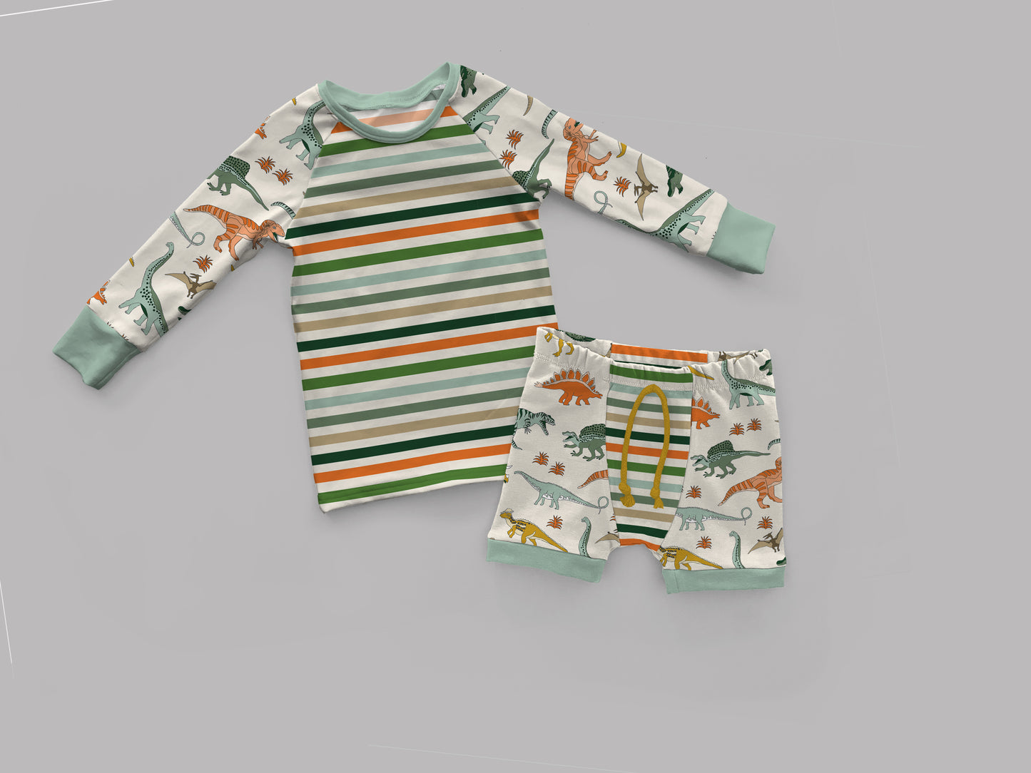 Outfit Bundle Lowland PJ Pants Elastic Waist and Raglan PJ Top Mockup, Realistic Clothing Mock Up for Photoshop and Procreate
