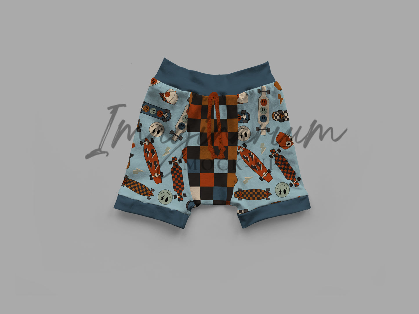 Elastic Waist PJ Shorts Mock Up, Realistic Pajama Mockup for Photoshop and Procreate