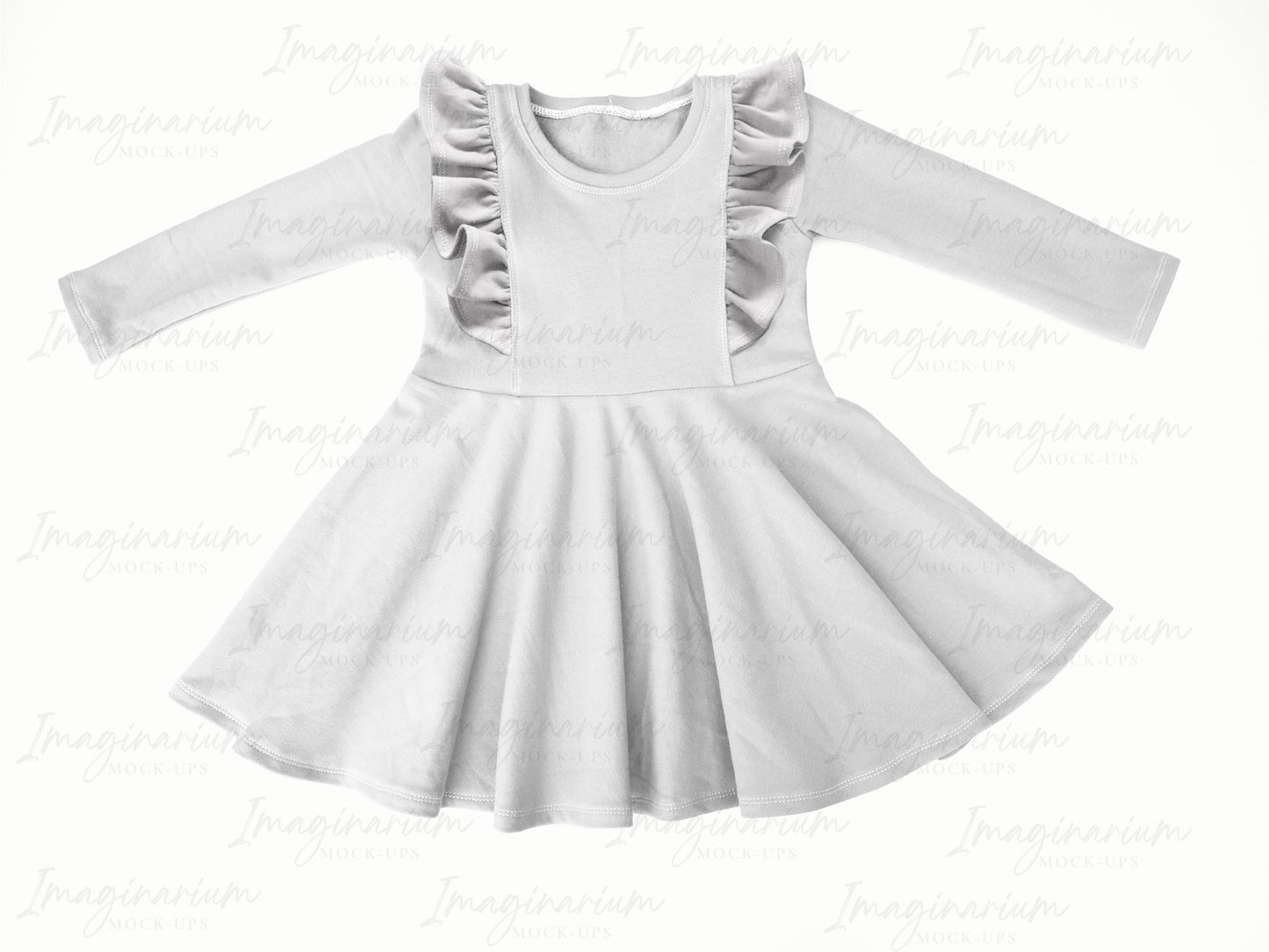 Long Sleeve Mariposa Dress Mock Up, Realistic Clothing Mockup for Photoshop and Procreate