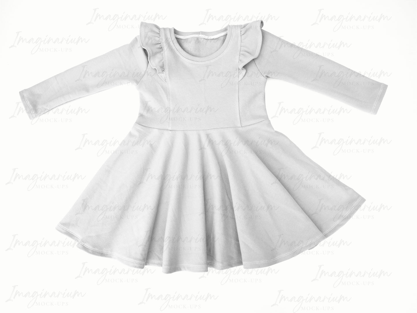 Long Sleeve Mariposa Dress Mock Up, Realistic Clothing Mockup for Photoshop and Procreate