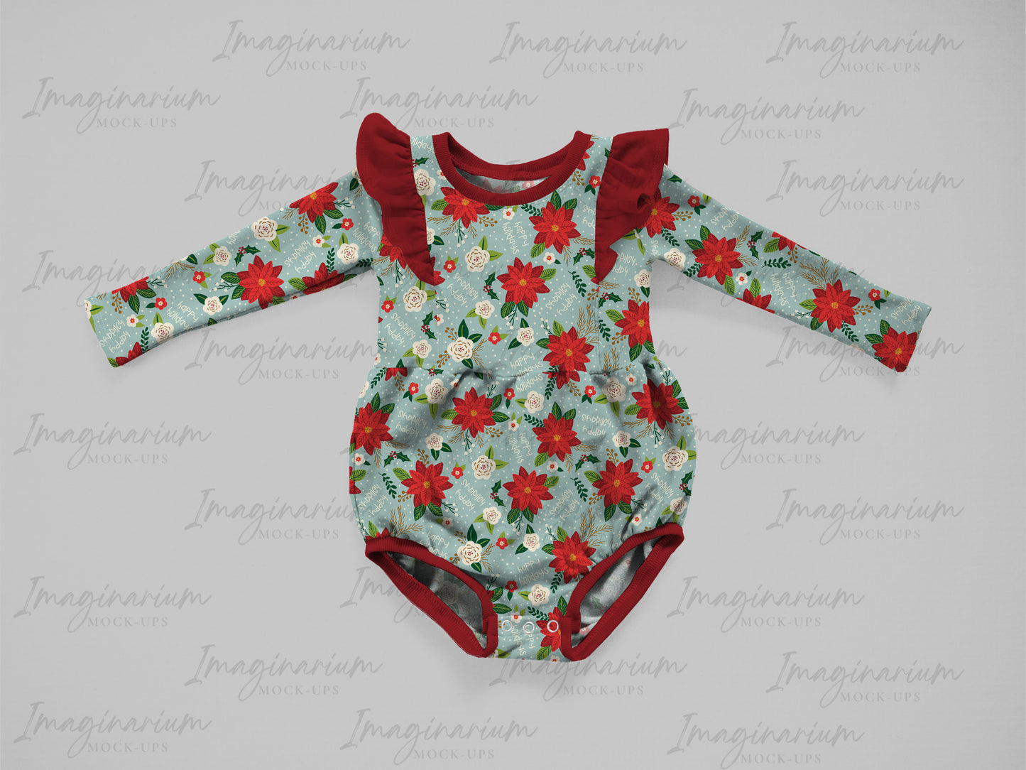 Long Sleeve Mariposa Romper Mock Up, Realistic Clothing Mockup for Photoshop and Procreate